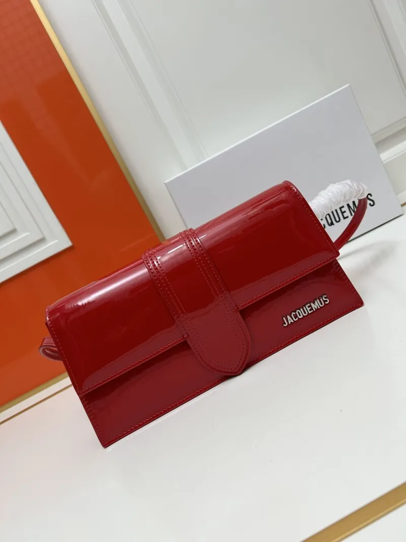 Jacquemus Red Patent Leather Top Handle Bag