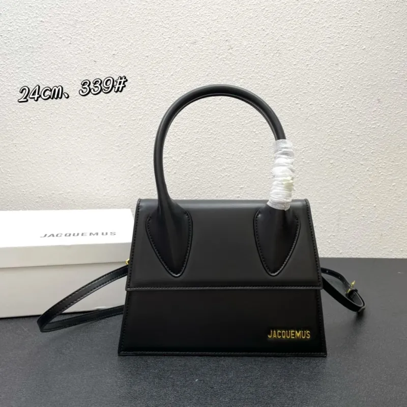 Jacquemus Black 24cm Top Handle Shoulder Bag 339#