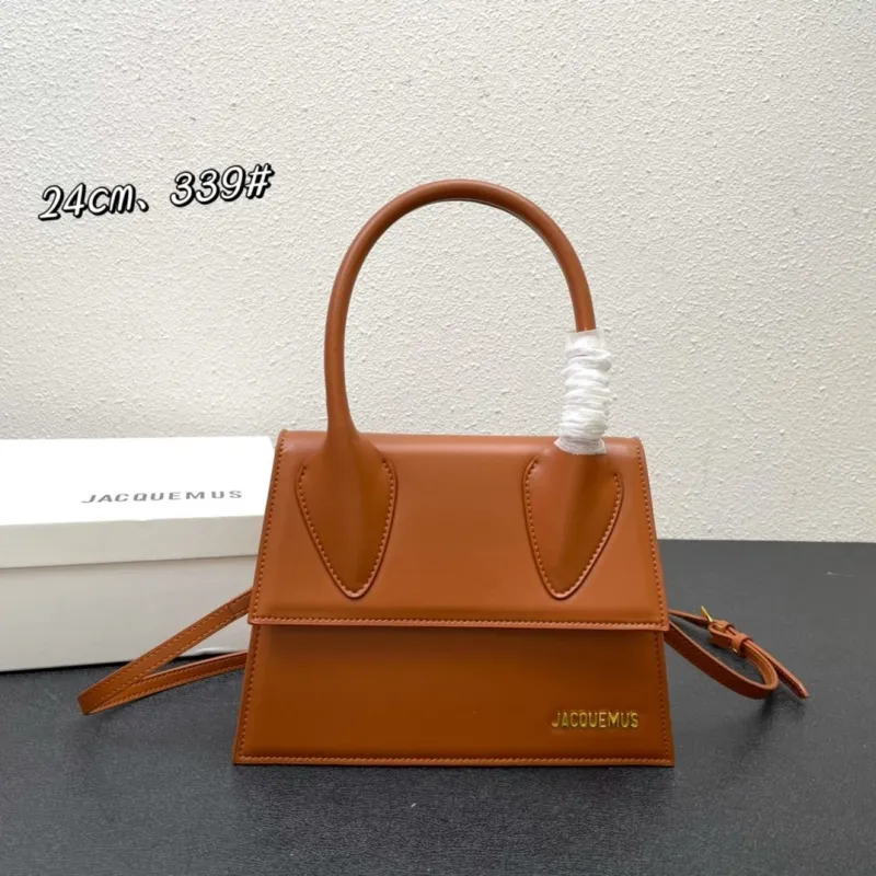 Jacquemus Brown 24cm Top Handle Crossbody Bag 339#