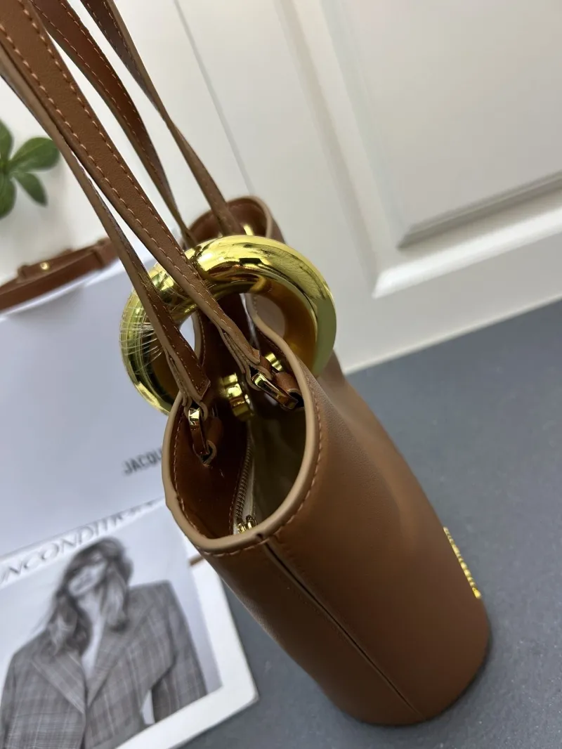 Jacquemus Brown Leather Bucket Bag - Image 5