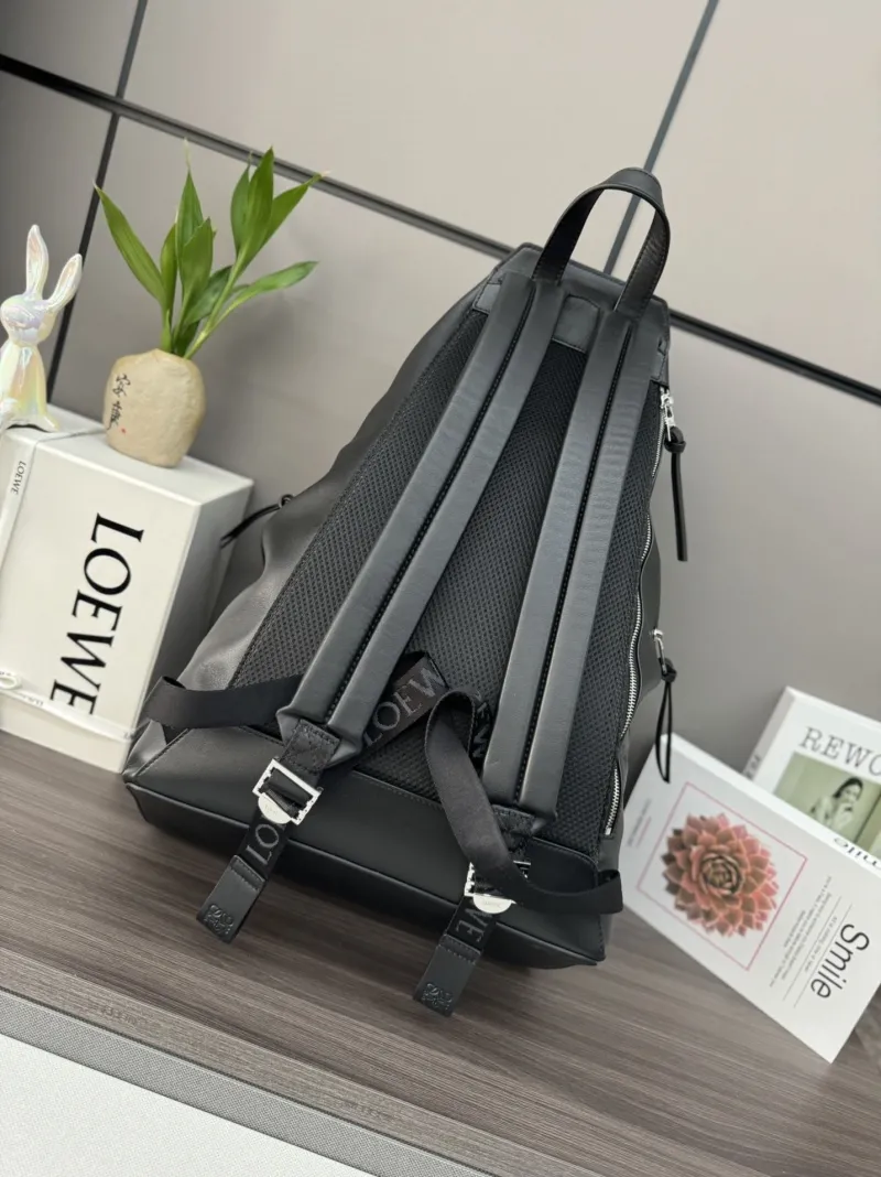 LOEWE Designer Black Leather Backpack - Image 3