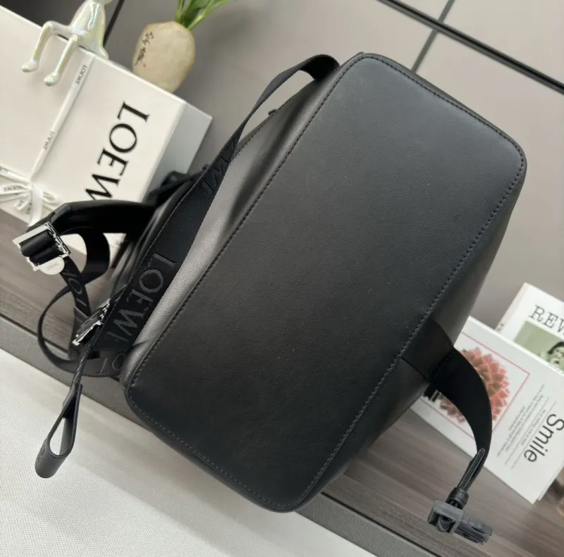 LOEWE Designer Black Leather Backpack - Image 5