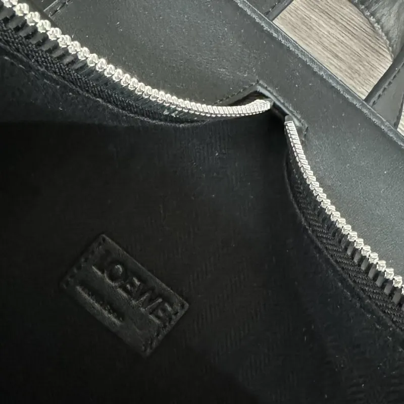 LOEWE Designer Black Leather Backpack - Image 9
