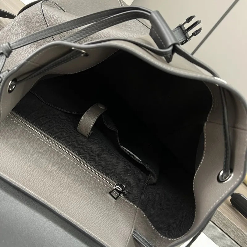 Loewe Gray Leather Backpack - Image 9