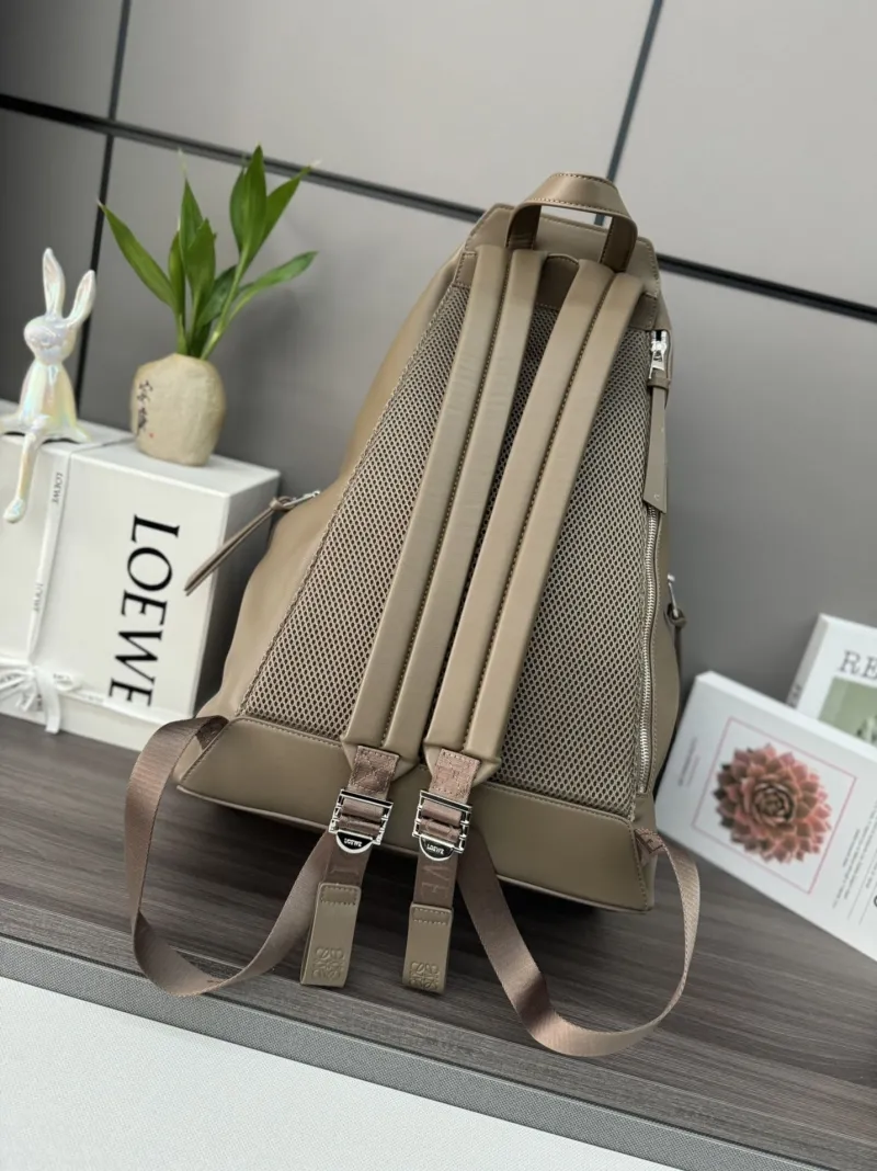 LOEWE Taupe Leather Casual Backpack - Image 3