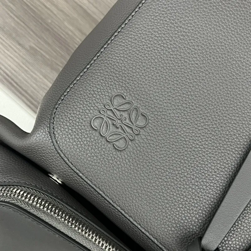 LOEWE Dark Gray Leather Backpack - Image 5