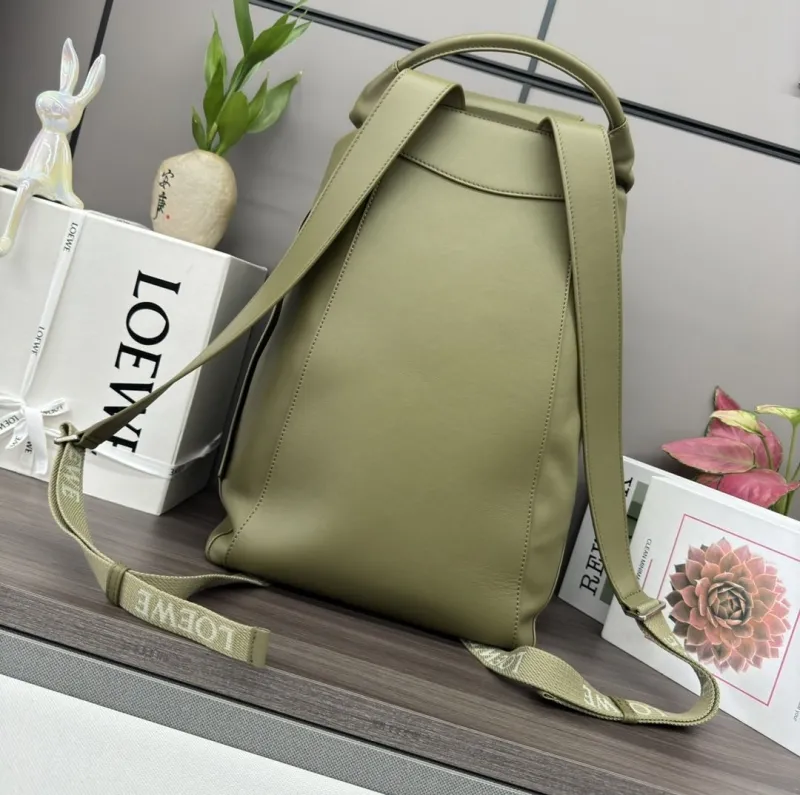 LOEWE Olive Green Leather Backpack - Image 3
