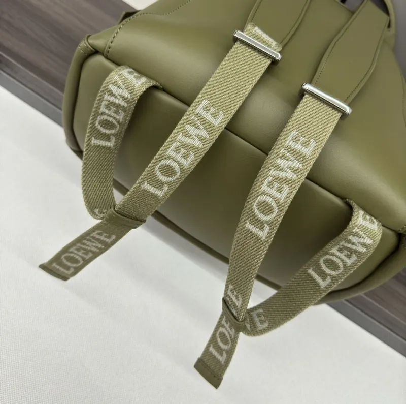 LOEWE Olive Green Leather Backpack - Image 5