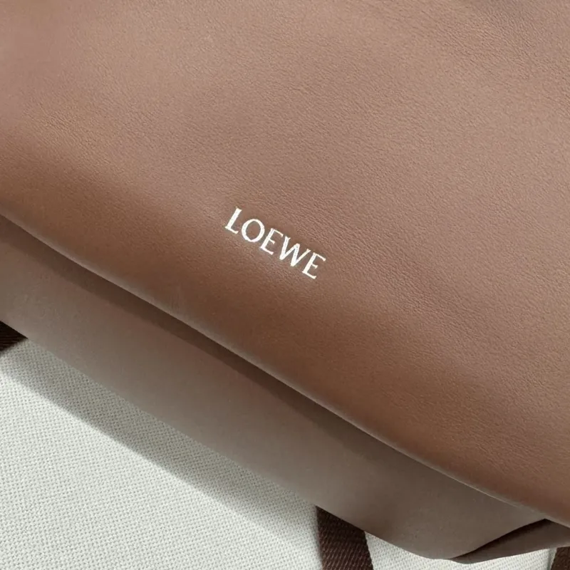 LOEWE Brown Leather Drawstring Backpack - Image 5