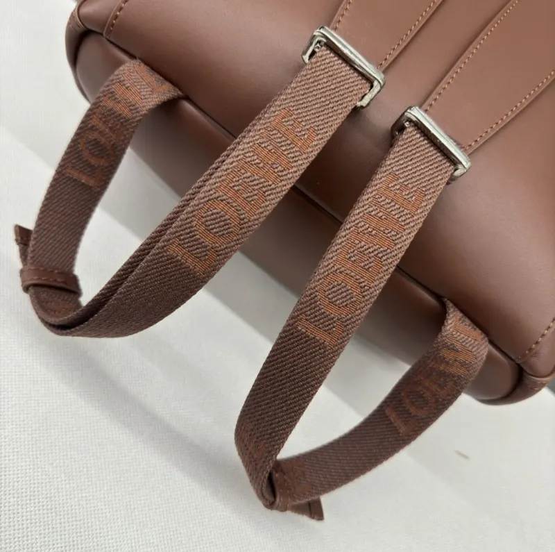 LOEWE Brown Leather Drawstring Backpack - Image 6