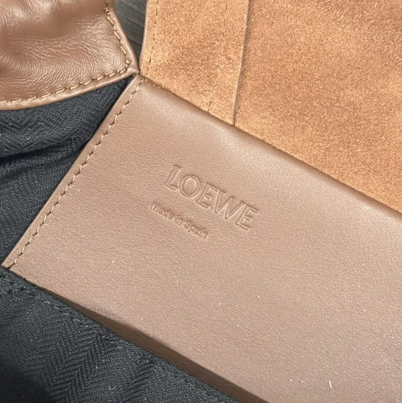 LOEWE Brown Leather Drawstring Backpack - Image 9