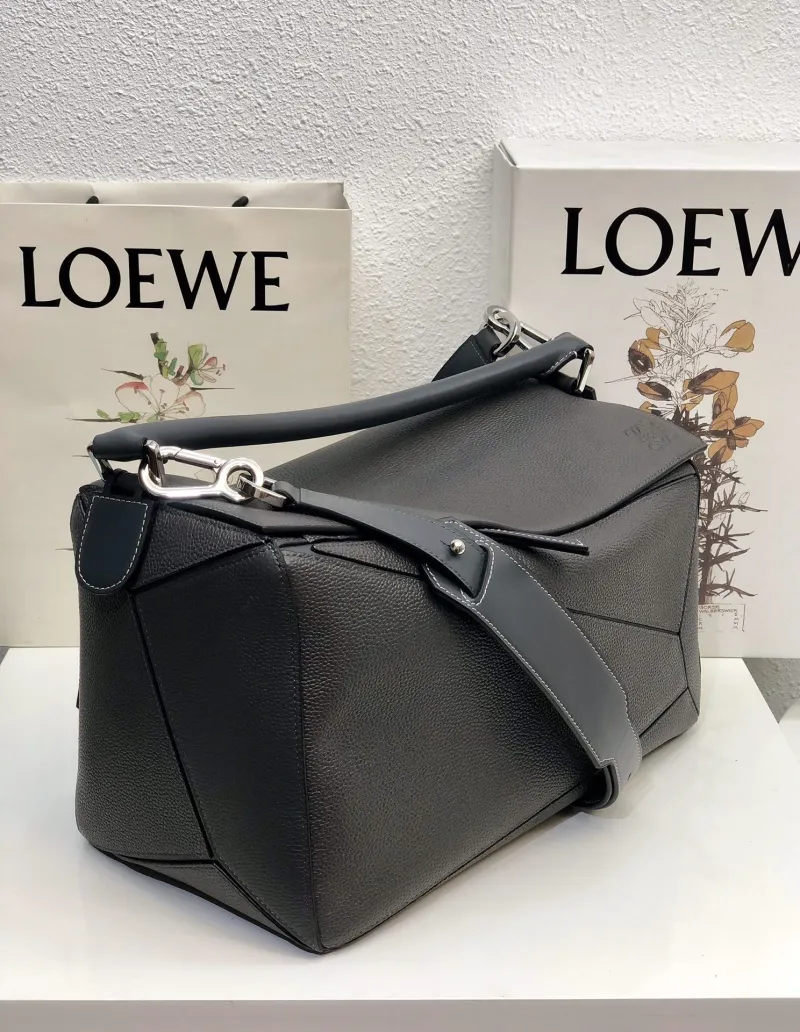 Alternative view of LOEWE Dark Gray Leather Handle Handbag Size 28
