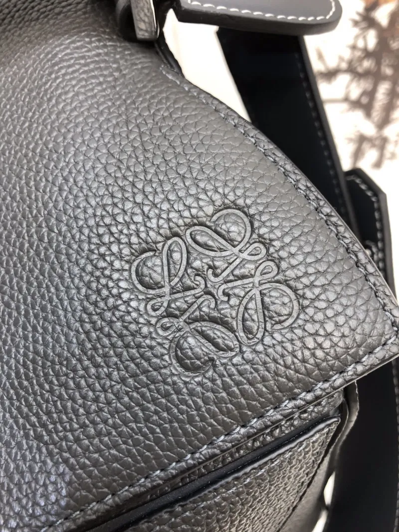 LOEWE Dark Gray Leather Handle Handbag Size 28 - Image 6
