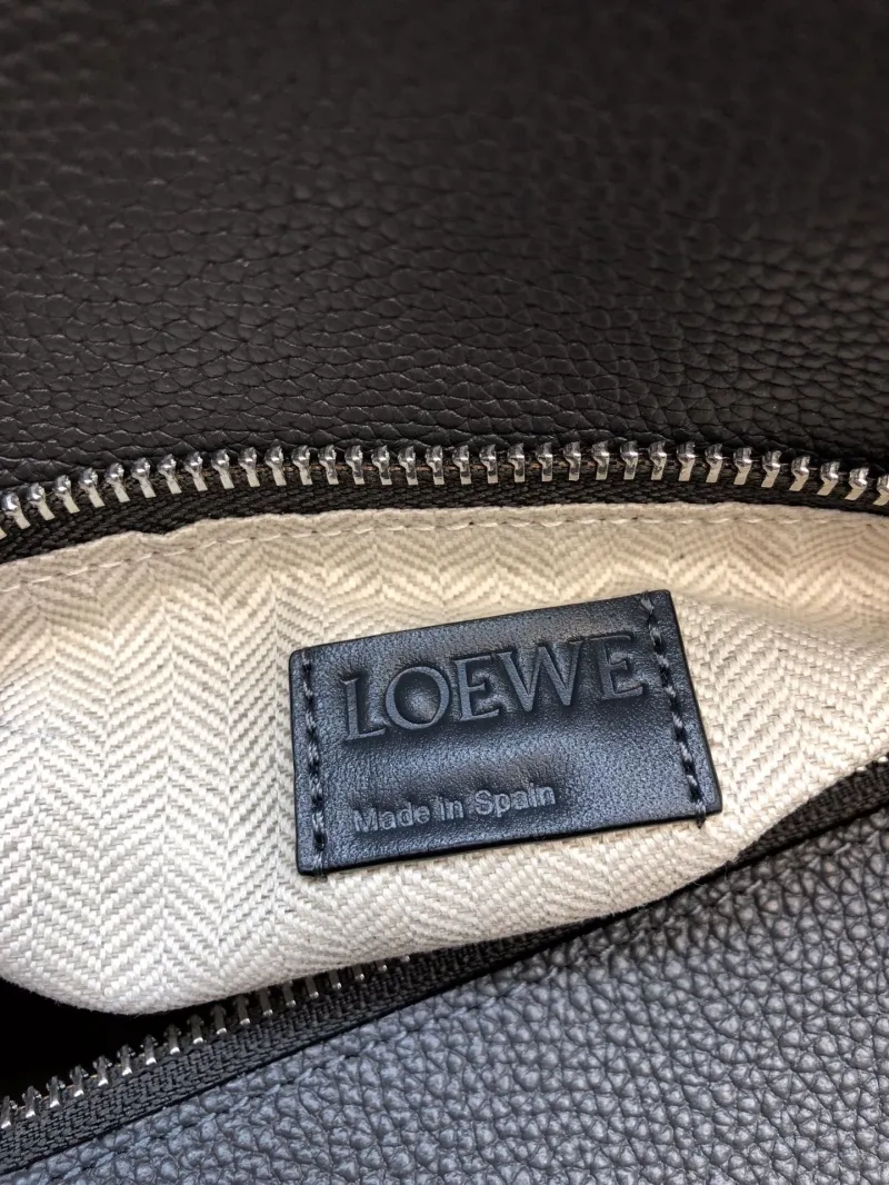 LOEWE Dark Gray Leather Handle Handbag Size 28 - Image 8