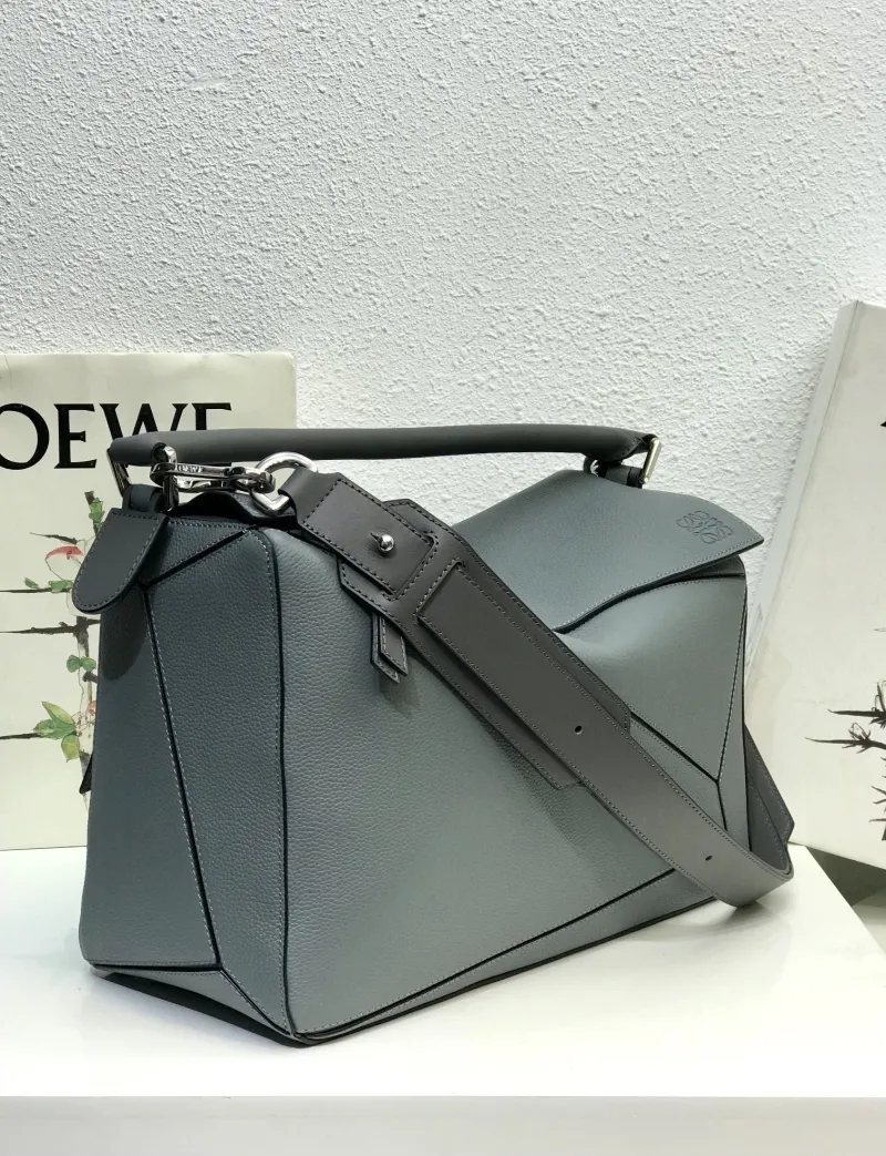 Alternative view of Loewe Gray Leather Puzzle Shoulder Bag