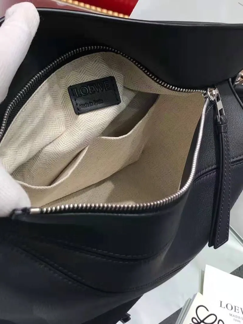 LOEWE Black Leather Puzzle Handbag - Image 8