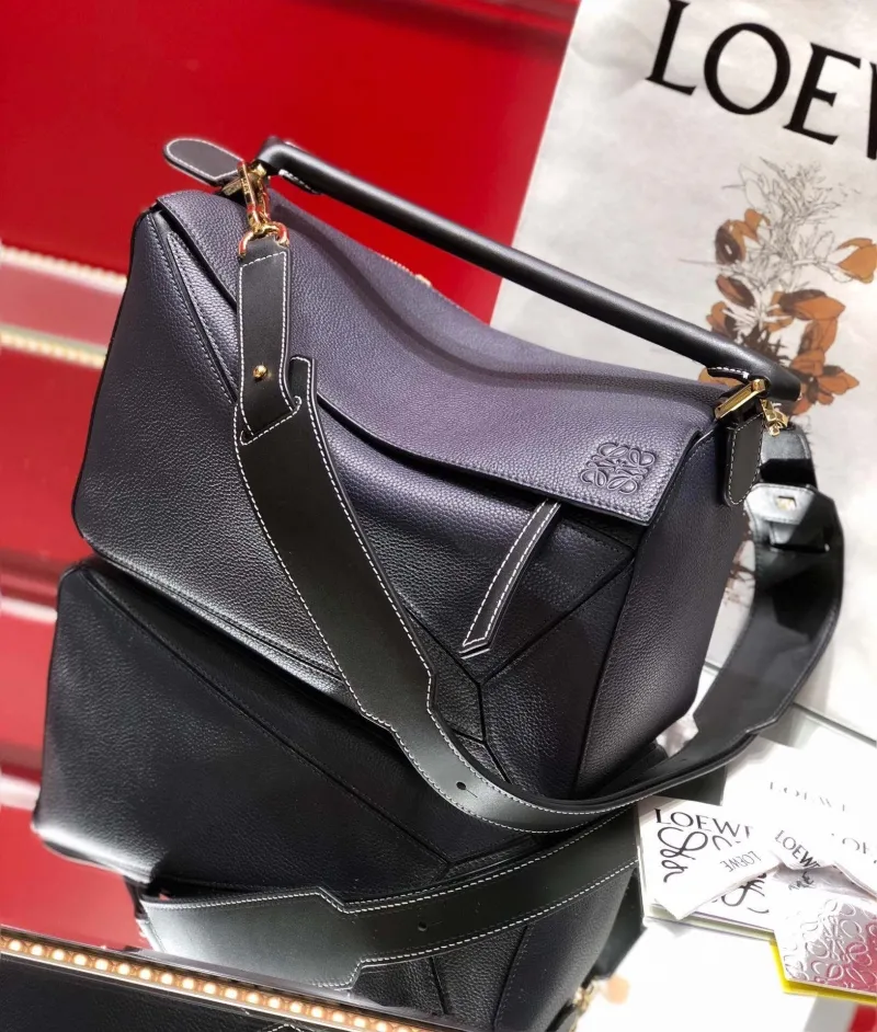 Alternative view of LOEWE Black Puzzle Leather Shoulder Bag