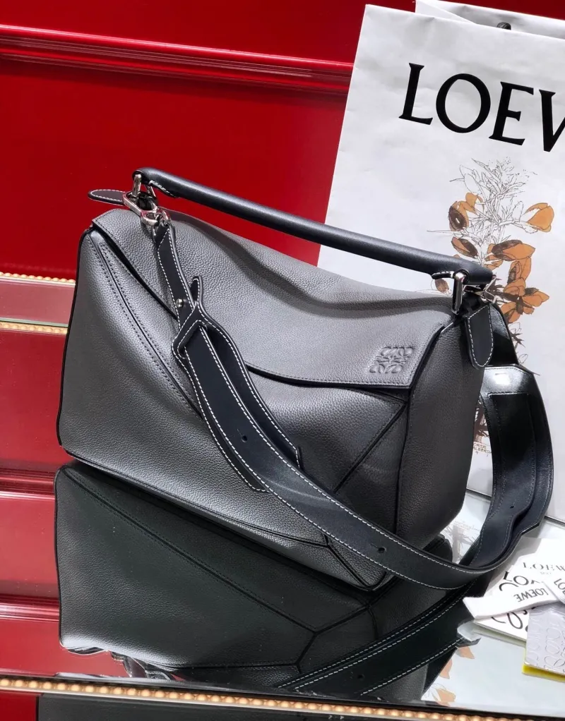 Alternative view of LOEWE Gray Leather Shoulder Bag