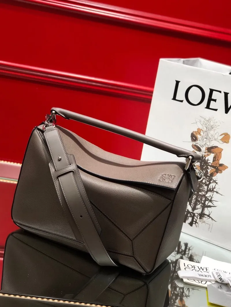 Alternative view of LOEWE Taupe Leather Puzzle Shoulder Bag