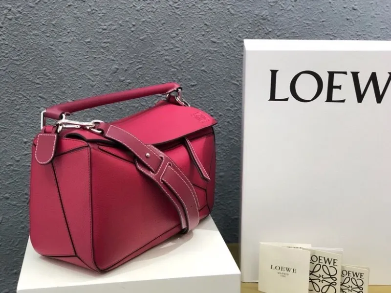 Alternative view of LOEWE Puzzle Red Leather Handbag