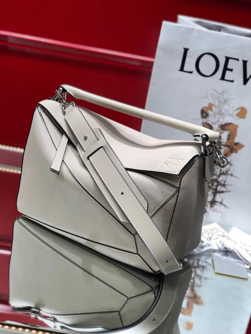 Alternative view of LOEWE Light Beige Puzzle Shoulder Bag