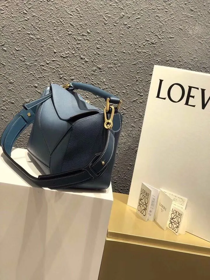 Alternative view of LOEWE Dark Blue Leather Shoulder Handbag