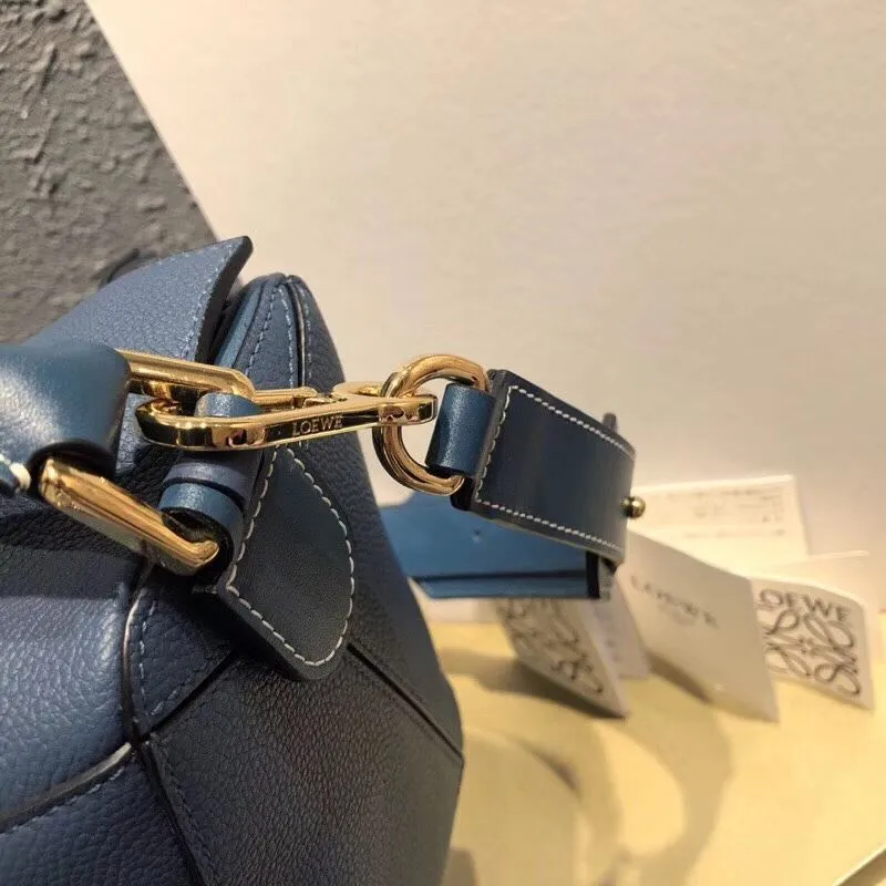 LOEWE Dark Blue Leather Shoulder Handbag - Image 5