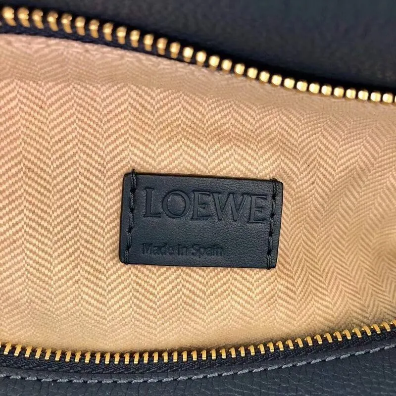 LOEWE Dark Blue Leather Shoulder Handbag - Image 8