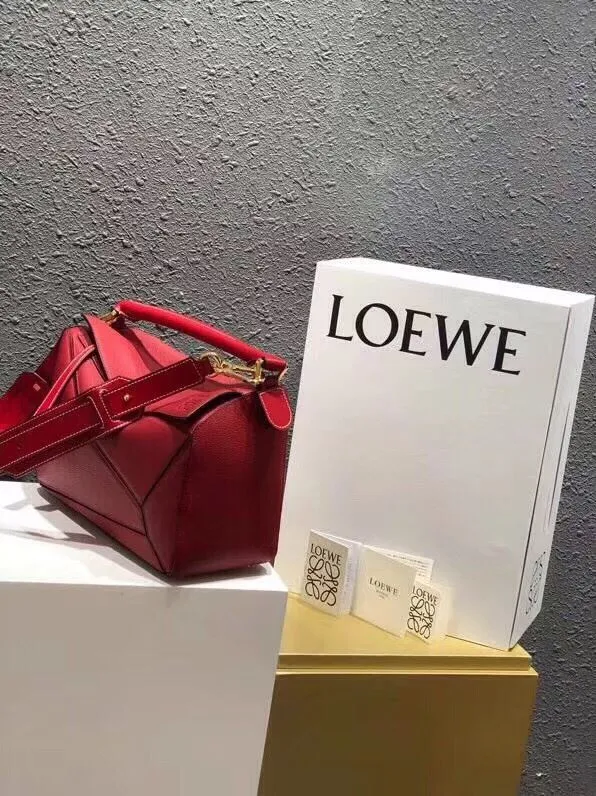 Alternative view of LOEWE Red Leather Puzzle Shoulder Handbag