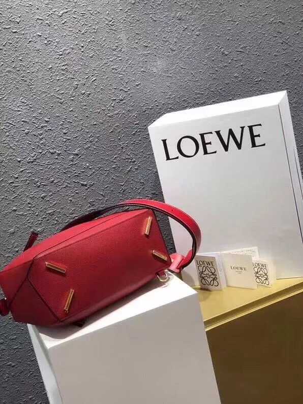 LOEWE Red Leather Puzzle Shoulder Handbag - Image 5
