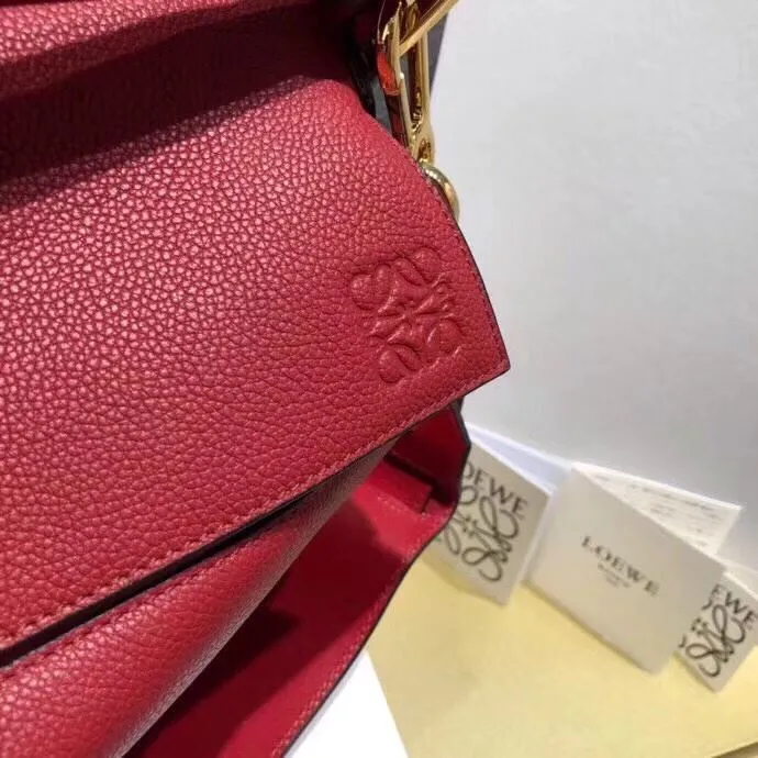 LOEWE Red Leather Puzzle Shoulder Handbag - Image 6