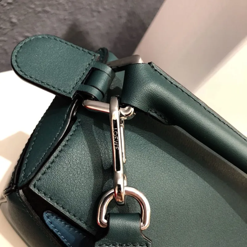 LOEWE Puzzle Leather Handbag Dark Green Blue SKU 50 - Image 6