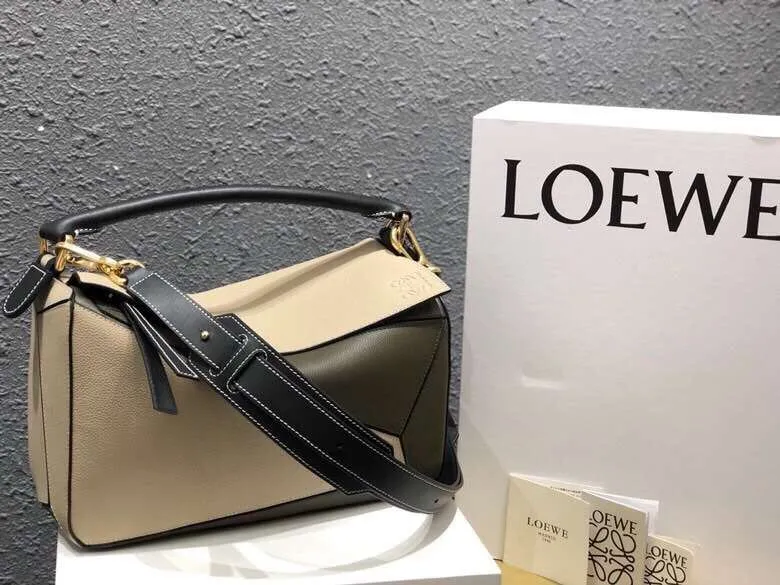 LOEWE Beige Olive Leather Crossbody Handbag 51