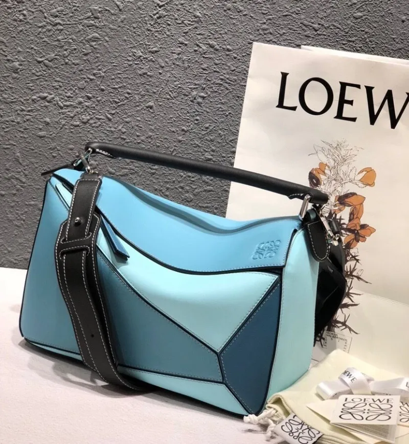 Alternative view of LOEWE Light Blue Puzzle Shoulder Bag