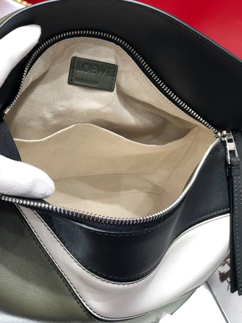 LOEWE Puzzle Shoulder Bag Olive White Black - Image 7