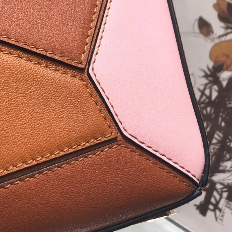 LOEWE Puzzle Brown Pink Shoulder Bag - Image 5