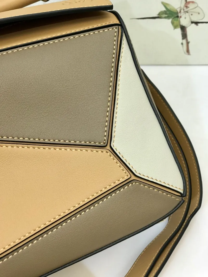 LOEWE Beige Gray Puzzle Shoulder Bag - Image 6
