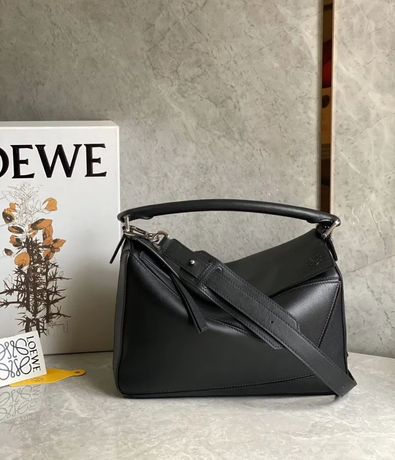 LOEWE Black Leather Puzzle Handbag 65