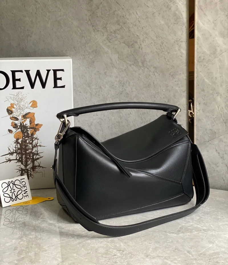 Alternative view of LOEWE Black Leather Puzzle Handbag 65