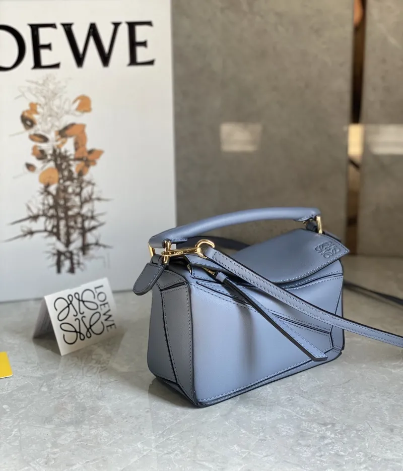 Alternative view of LOEWE Light Blue Mini Puzzle Crossbody Bag