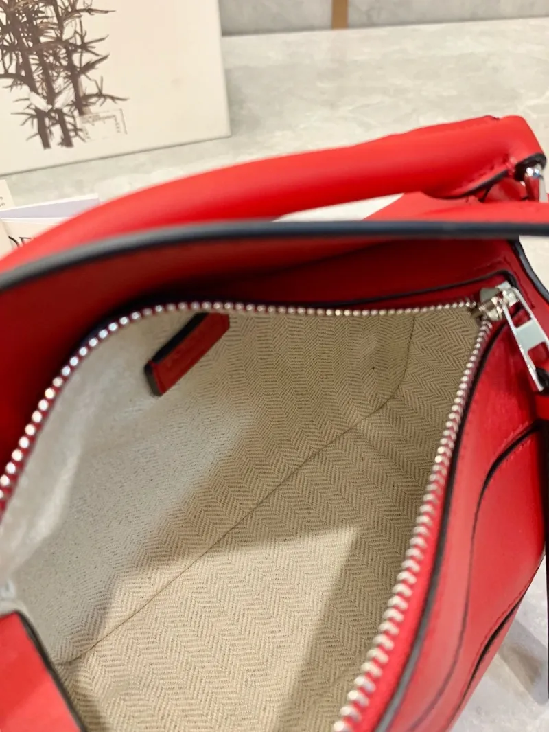 LOEWE Red Leather Puzzle Handbag - Image 9