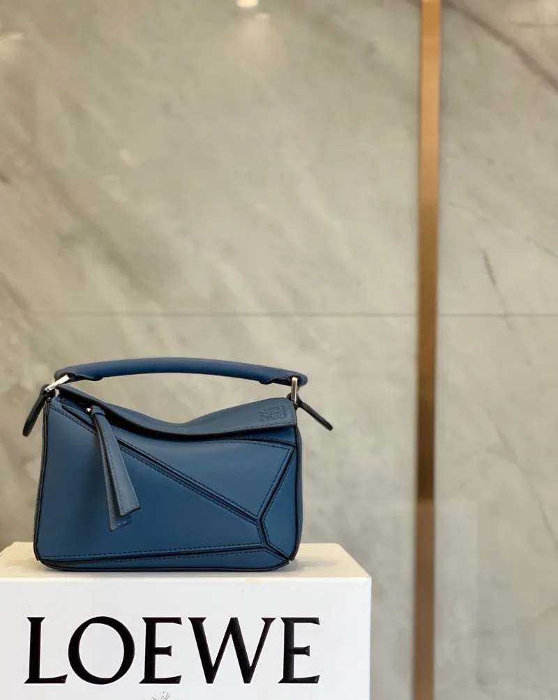 Loewe Blue Leather Puzzle Handbag