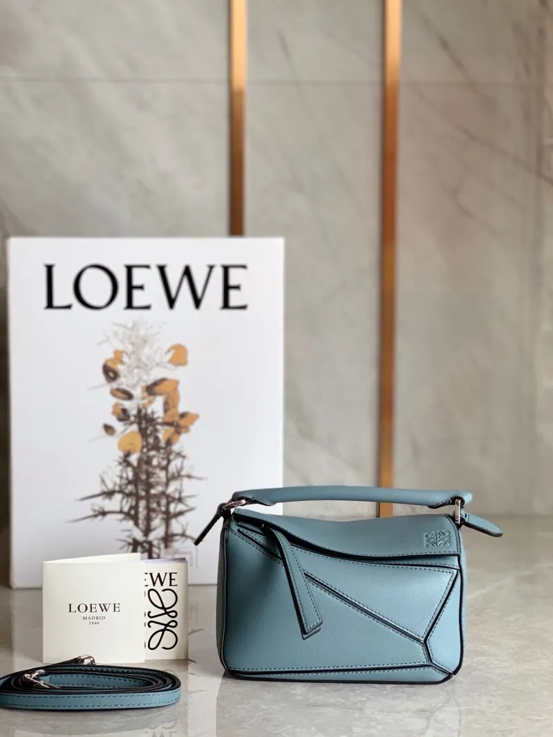 LOEWE Light Blue Puzzle Crossbody Handbag 78