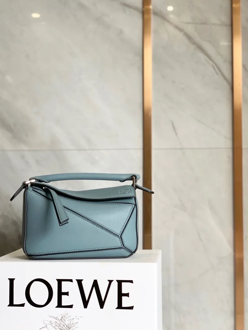 Alternative view of LOEWE Light Blue Puzzle Crossbody Handbag 78