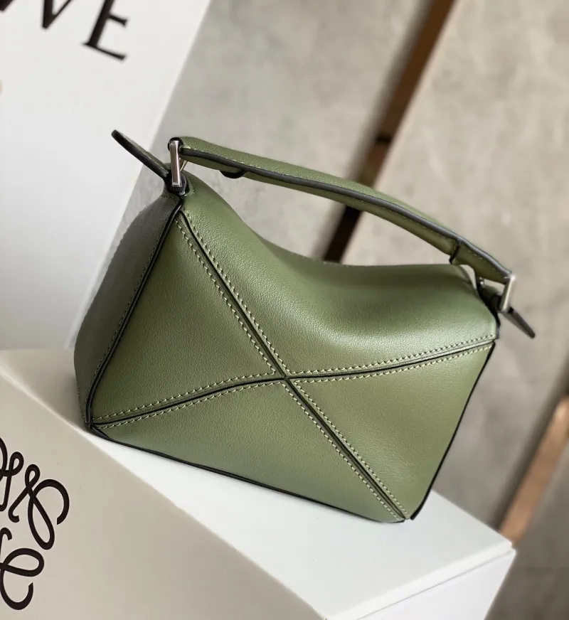 Loewe Olive Green Mini Puzzle Crossbody Bag - Image 8