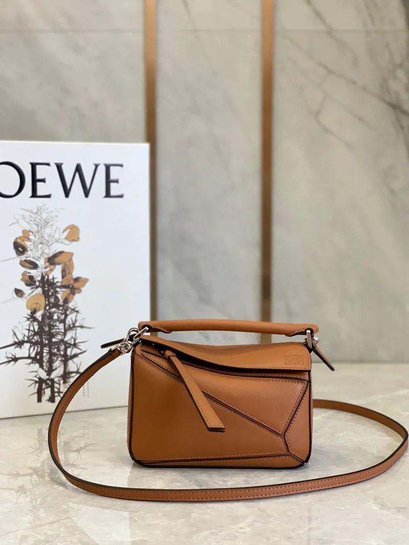 LOEWE Brown Leather Puzzle Crossbody Bag