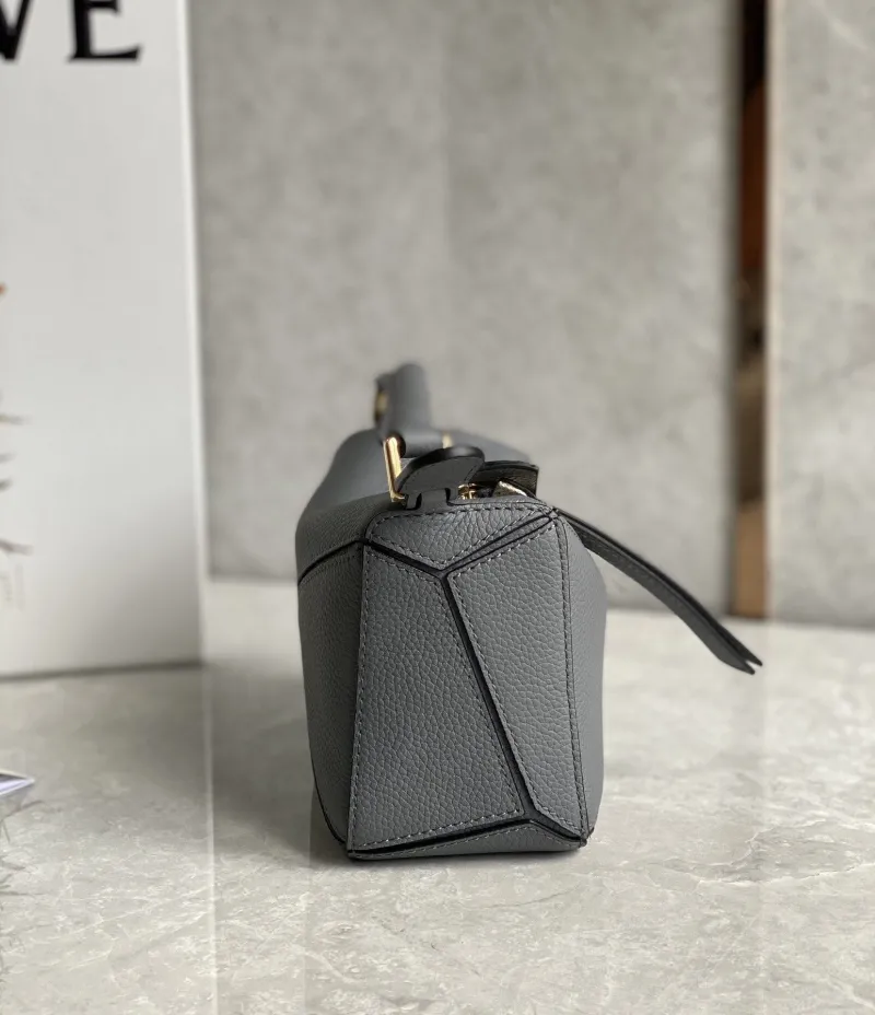 Loewe Gray Leather Mini Crossbody Handbag - Image 4