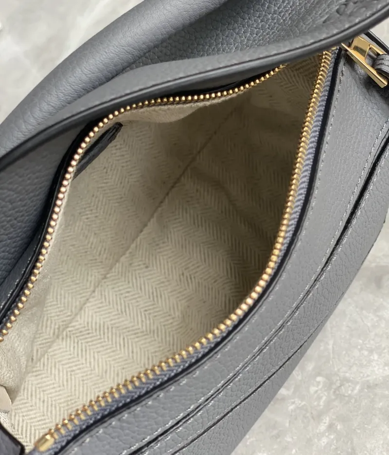 Loewe Gray Leather Mini Crossbody Handbag - Image 6