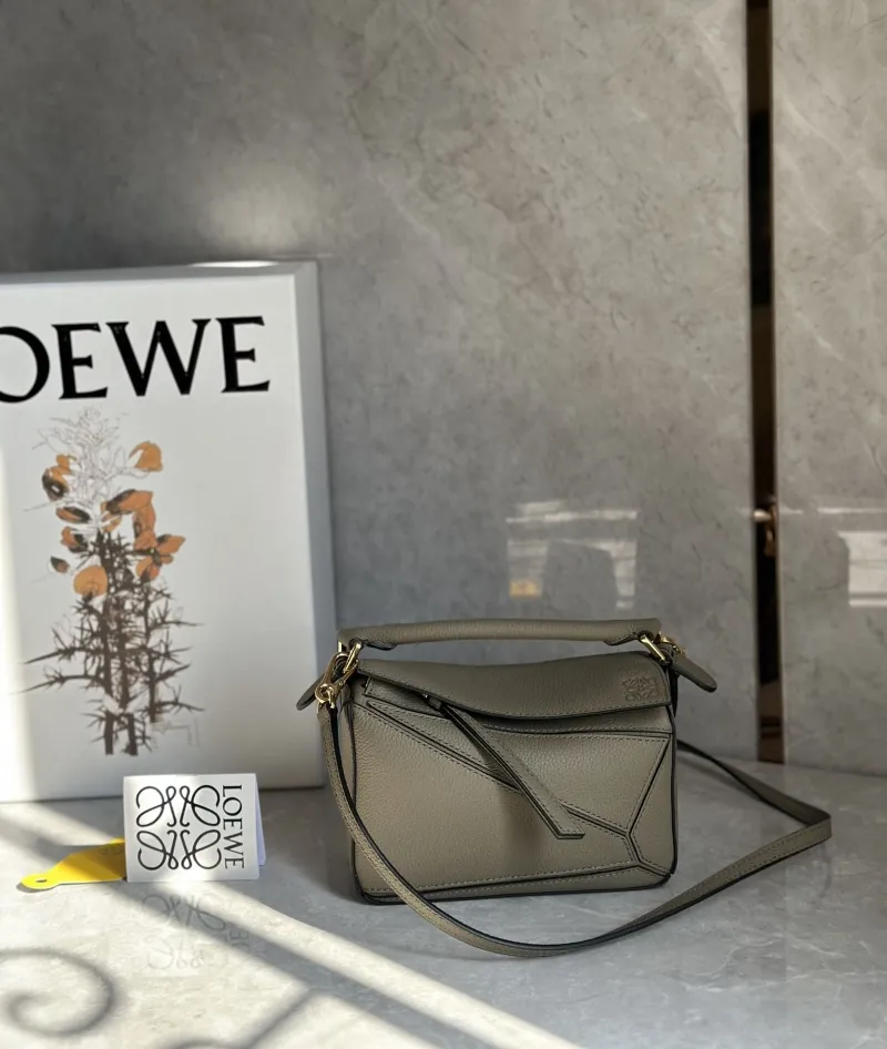 LOEWE Small Gray Puzzle Crossbody Bag