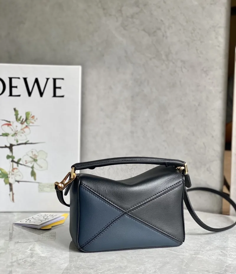 Loewe Black Cream Navy Mini Crossbody Bag 93 - Image 4